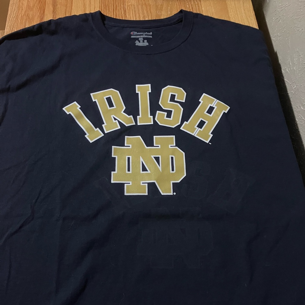 Champion Navy and Gold Irish Men's Tee